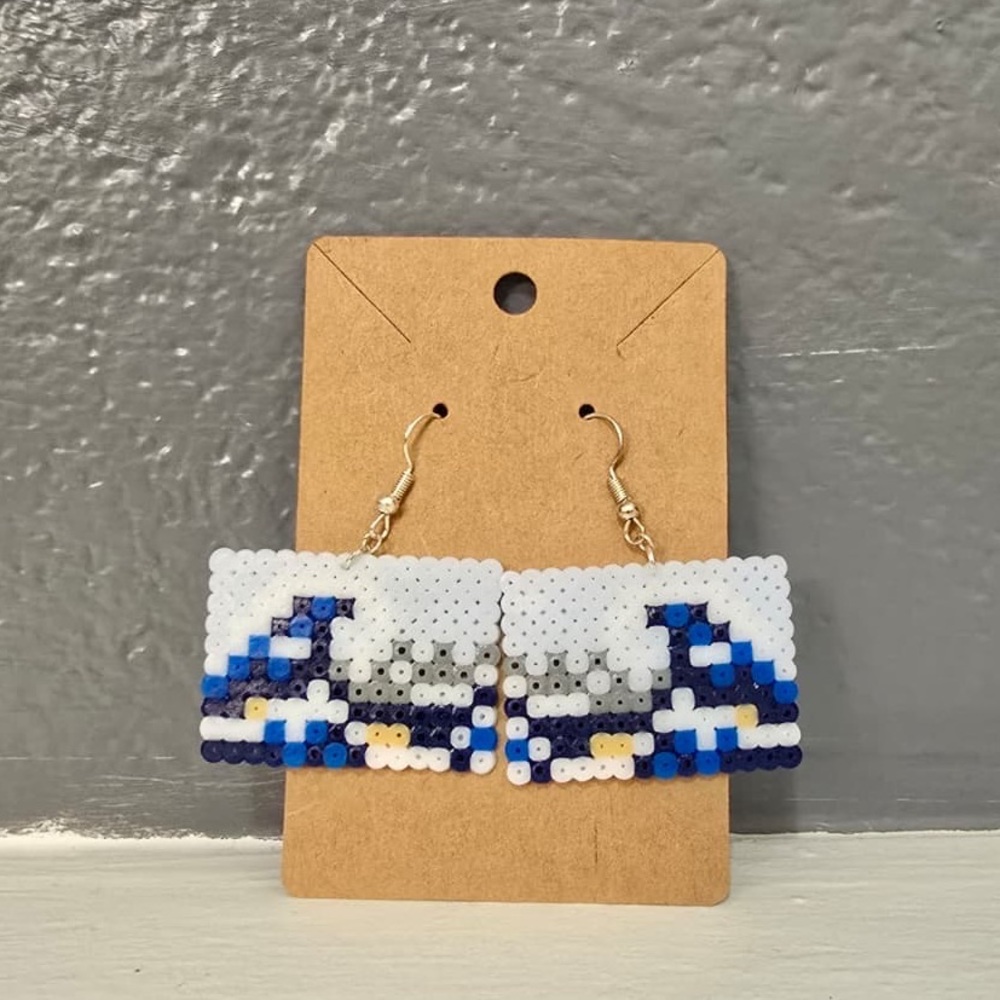 The Great Wave off Kanagawa Perler Bead Earrings